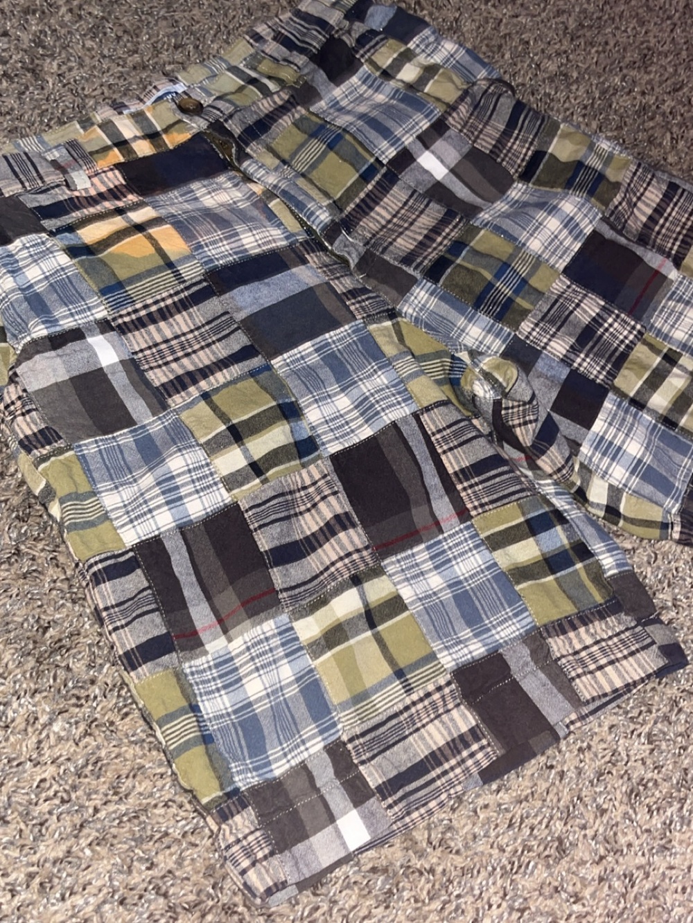 Vintage Old Navy Patchwork Plaid Shorts Mens Size 32 Y2K Multi Color